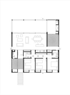 the floor plan for an office building with two levels and three rooms, all in one area