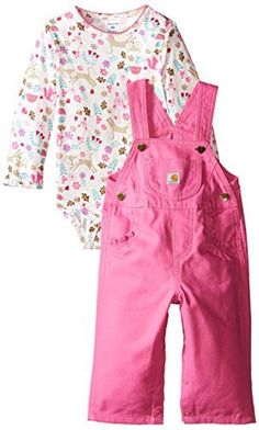 Carhartt Baby Girls' Fox Friends Overall Set Carhartt Baby Girl, Baby Sister, Clothes Closet, Girls Wardrobe, Pant Set, Toddler Fashion, Toddler Outfits