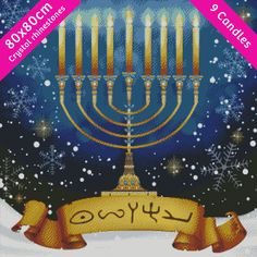 an image of a menorah in the snow