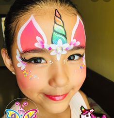 Animal Face Paint Ideas For Kids, Unicorn Face Paint, Face Painting Unicorn, Painting Unicorn, Easy Face Painting Designs, Face Painting Ideas, Girl Face Painting