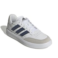 adidas-Court Block Sneaker - Men's Add extra style to your sporty look with the Adidas Court Block sneaker. Stitched down lateral and medial 3 stripes, tongue woven label with Adidas logo and debossed Adidas linear on tooling sidewall bring authentic style to the lace-up sneaker. 20% recycled materials make this everyday sneaker sustainable. Adidas Court, Shopping Wishlist, Mens Tennis Shoes, Mens Tennis, Womens Reebok, Woven Label, Woven Labels, Sporty Look, Adidas Logo