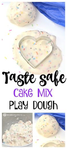 cake mix play dough in the shape of a heart