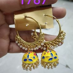 0 Likes, 0 Comments - Khushi Creation (@khushicreationrajkot) on Instagram: “Meenakari bali 💃❤ We are manufacturer 🌻 contact me for bulk order 👍  #meenakari #meenakarijhumka…” Bali