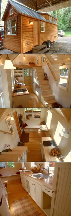 this is an aerial view of a tiny house