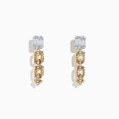 D'Oro 14K Yellow Gold Chain Link Diamond Earrings Yellow Gold Diamond Earrings, Gold Diamond Earrings, Effy Jewelry, Yellow Gold Chain, Gold Yellow, Gold Chain, Chain Link, Gold Chains, Gold Diamond