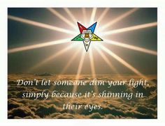 the sun shining over clouds with an image of a star above it that says, don't let someone dim your light, simply because it's shining in the air