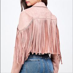 Brand New Soft Blush Pink With Amazing Fringe All Around So Versatile! You Can Wear This To Nashville Or To A Music Festival. It Is Beautiful! Fringe Shirt, Pink Cowgirl, Fringe Jacket, Music Festival, Blush Pink, Pink Ladies, Jackets & Coats, Jackets For Women, Brand New