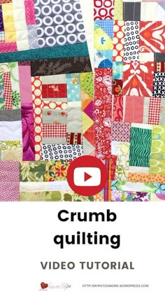 the video is showing how to make a crumb quilt