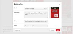 the new pinterest page is shown in this screenshote image, which shows how to use pinterest