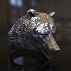 Introducing our stunning and one-of-a-kind handcrafted 925 Sterling Silver Bear Head Ring. This intricate piece is designed with exceptional attention to detail, capturing the fierce beauty of a bear's head in a sophisticated and stylish accessory. The ring is made from high-quality, solid 925 sterling silver, ensuring durability and longevity. Our Bear Head Ring is perfect for animal lovers, outdoor enthusiasts, or anyone who appreciates nature-inspired jewelry. Whether you're heading out for a Bear Claw Jewelry, Bear Jewelry, Silver Wolf Ring, Bear Ring Jewelry, Bear Design Pendant Jewelry For Gifts, Bear Head, Viking Ring, Masonic Ring, Head Ring