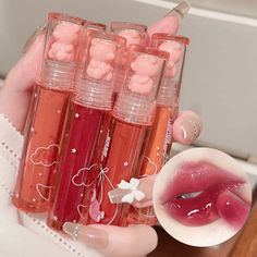 Confira 6 color crystal esmalte labial de urso de bagas congeladas,durável a prova D`água e resistente a manchas brilho transparente,colorido. Korean Lip Tint, Korean Lips, Crystal Lips, Lip Cosmetics, Gloss Labial, Velvet Lipstick, Moisturizing Lipstick, Beauty Lipstick