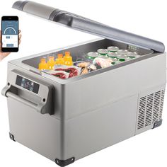 37Qt Portable Freezer: This superior portable small car refrigerator has a modern appearance with a simple black and gray color assortment; A compact design, digital control panel, and two power cables are ideal for indoor and outdoor fridge use; the perfect choice for you to enjoy fresh food and cold drinks at home or on the journey; 37 Qt Storage Space; Efficient Refrigeration; Perfect Structure; Battery Protection; [Package Content] 1 x Car Refrigerator; 1 x DC Power Cord; 1 x Adapter for AC Electric Cooler, Kombi Motorhome, Auto Camping, Outdoor Fridge, Refrigerator Compressor, Refrigerator Cooler, Mini Fridge With Freezer, Car Fridge, Fridge Cooler