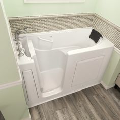 Gelcoat Premium Series 30 in. x 60 in. Soaking Walk-In Tub fits in a standard-size bath space — fully equipped, the Premium Series offers all the latest in safety and comfort features with the most advanced therapeutic options American Standard 29.75-in x 59.5-in White Gel-coated Fiberglass Walk-In Soaking Bathtub with Faucet, Hand Shower and Drain (Left Drain) Air Bathtub, Spa Bathtub, Walk In Bathtub, Walk In Tubs, Walk In Bath, Built In Seating, Whirlpool Tub, Whirlpool Bathtub, Soaking Bathtubs