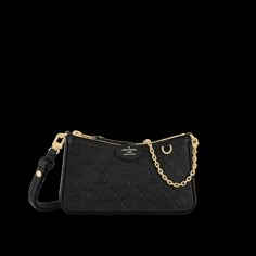 Easy Pouch On Strap Monogram Empreinte Leather - Women - Small Leather Goods | LOUIS VUITTON ® Lv Black Purse, Louis Bag Vuitton, Louis Vuitton Easy Pouch On Strap, Easy Pouch On Strap Lv, Luis Vuitton Clothes, Lv Bag Black, Black Lv Bag, Small Louis Vuitton Purse, Louis Vuitton Small Bag