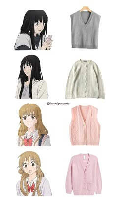 Shoujo Style Clothing, Shojo Protagonist Outfit, Movie Fits Ideas, Shoujo Anime Outfits, Kuronuma Sawako Outfits, Kimi Ni Todoke Outfits, Sawako Clothes, Sawako Outfits Inspired, Sawako Inspired Outfits