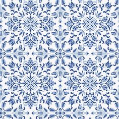 a blue and white floral pattern