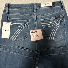 Brand New With Tags. Medium Wash Jeans With White 7s On The Pocket. Medium Wash Jeans, 7 For All Mankind Jeans, Jeans Color, Wash Jeans, Jeans Brands, For All Mankind, 7 For All Mankind, Flare Jeans, Wide Leg