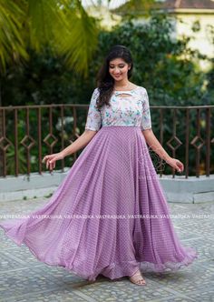 Necks For Long Frock, Chiffon Long Frocks Indian, Long Frocks For Women Design, Traditional Full Frocks, Net Frock Neck Designs For Women, Silk Saree Long Frock Designs Latest, Silk Frock Designs For Women, Chiffon Saree Dress Gowns Ideas, Froks Dresses Woman Long