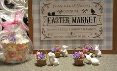 Add a touch of whimsy to your Easter decor with this charming mini figurine of a bunny rabbit beside a colorful flower basket. Perfect for collectors of animal-themed sculptures and miniature figurines, this detailed piece features a plastic bunny and a wicker basket with flowers . Whether displayed on a mantel, bookshelf, or table, or used for dollhouse or Barbie doll accessories it's sure to bring a smile to your face! PRICE IS FOR 1 BUNNY AND 1 BASKET WRAPPED UP IN PAPER EASTER CUP WITH POLYFILL CLEAR WRAP AND PINK BOW. YOU CAN HAVE YOU CHOICE OF BUNNIES WHILE  SUPPLIES LASTS! SEE PHOTOS OF THE DIFFERENT BUNNY SHAPES AND SIZES (CHOOSE ONE)- BUNNY BESIDE... #1 & 2 ON RULER                                         #3 & 4 ON RULER                                         #5 & 6 ON RULER Mantel Bookshelf, Basket With Flowers, Easter Cups, Barbie Doll Accessories, Mini Figurine, Wicker Basket, Miniature Figurines, A Bunny, Garden Flower