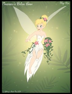 the tinkerbell's enchant green fairy is flying through the air