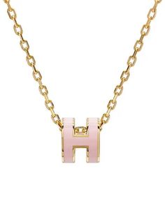 Gender: Women Brand: HERMES Product Name: Petite Pop-Ache Necklace Rose Drage Gold 24HA0247 Bags Alora Code: 81961273 Origin: France Hermes H Necklace, Rich Accessories, Jewellery Stack, Jewellery Wishlist, Hermes Necklace, 18th Bday, Xmas Wishlist, Jewelry Board, Hermes Jewelry