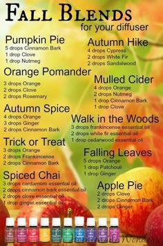 Fall diffuser blends. I love enjoying the smells of fall, without burning toxic candles!