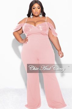 Polyester% 95 Spandex% 5 back zipper Plus Size Off The Shoulder, Chic And Curvy, Sequin Jumpsuit, Final Sale, Off The Shoulder, Sequin, Jumpsuit, Spandex, Plus Size