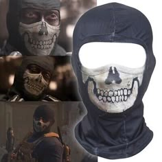 Cool Ski Masks, Black Ops Costume, Halloween Streetwear Balaclava Mask, Halloween Balaclava Mask For Streetwear, Ghost Mask Call Of Duty, Skull Balaclava, Ski Hood, Ghost Mask, Cod Memes