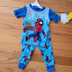 Marvel Spider-Man Blue Matching Pajama Set Toddler 12 Months Light Blue Cotton Pajama Party Set, Blue Cartoon Print Long Sleeve Sets, Blue Long Sleeve Sets With Cartoon Print, Blue Long Sleeve Cartoon Print Sets, Blue Character Print Playwear Sets, Blue Character Print Sets For Playwear, Blue Cotton Character Print Sets, Blue Cotton Sets With Character Print, Blue Playful Character Print Sets