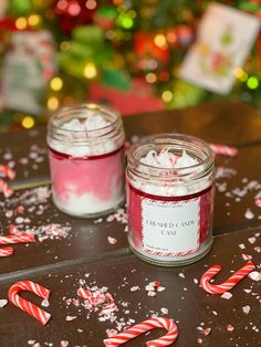 Our Crushed Candy Cane candy is the perfect candle for anyone who love candy canes and peppermint! Smells exactly like it should! We added a few wax icing dollops around the top of the candle and topped it off with crushed candy canes! PERFECT holiday candle!  This candle has notes of: peppermint, spearmint, strawberries, eucalyptus, vanilla, musk.  We use a paraffin/coconut wax blend. Candy Cane Candy, Crushed Candy Cane, Candy Cane Candle, Candles Homemade, Holiday Candle, Vanilla Musk, Candy Cane Christmas, Holiday Candles, Homemade Candles