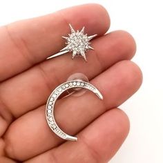 SVETLANA Jewelry | Moon Star Silver Earrings | Poshmark