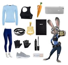 an image of a woman's costume for the movie peter rabbit with all her accessories