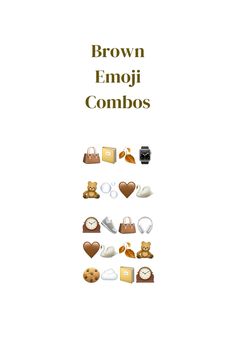 brown emoji combos are arranged in the shape of hearts and teddy bears