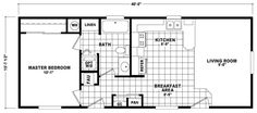 the floor plan for a mobile home with two bedroom and an attached living room area