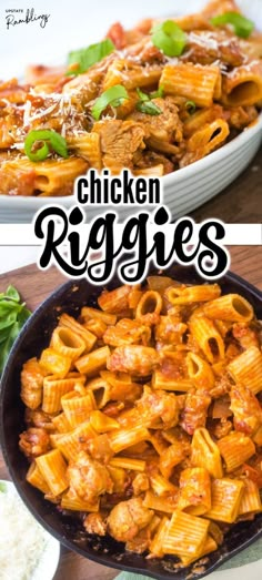 chicken ragini recipe in a skillet with text overlay