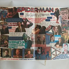 an article in the spider - man magazine features images of actors and their names on it