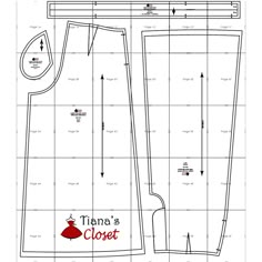 the front and back view of a sewing pattern for a women's skirt, with measurements