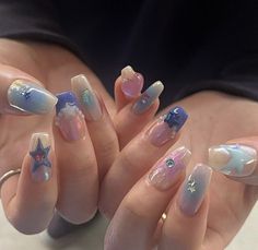 Shoujo Nails, Korea Nails Design, Coquettecore Aesthetic, Mexican Nails, Milky Nails, Edgy Nails, Really Cute Nails, Japanese Nails