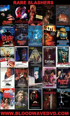 many movies are shown together in this collage with the words, rare slashers