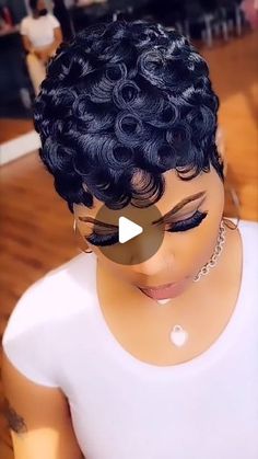 JaySlay on Instagram: "#clientselfie #shorthair #shorthairstyles #fyp #reels #reel #pixiecut #pixie  #waves #fingerwaves  #hairgoals" Short Pixie Fingerwaves, Fingerwaves And Curls, Pin Curls For Black Women Short Hair, Pixie Pin Curls, Pixie Cut 2024, Soft Fingerwaves Short Hair, Pixie Cut Quick Weave Black Women, Fingerwaves For Black Women, Fingerwaves Short Hair Black