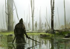 Marsh Concept Art, Fantasy Marsh, Picture Prompts, 다크 판타지, Fantasy Concept Art, High Fantasy, Fantasy Rpg, Medieval Art, Environment Concept Art