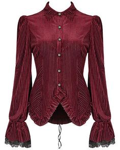 Great shopping ideas for Punk Rave Womens Gothic Steampunk Blouse Top Shirt Red Velvet Victorian Vampire, Women's Tops Steampunk Blouse, Office Goth, Gothic Blouse, Victorian Vampire, Velvet Blouse, Gothic Steampunk, Punk Rave, Velvet Blouses, Ruffled Collar