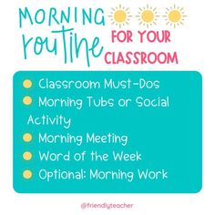 the morning routine for your classroom