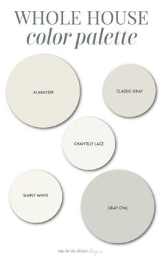 The Best Whole House Paint Colors for 2024. Sharing the best paint colors for your whole house in 2024. These neutral paint colors are classics and will never go out of style. Sophisticated neutral paint colors. White Whole House Paint Scheme, Coordinating White Paint Colors, Light And Airy Paint Palette, New House White Behr Paint, Bm Whole House Paint Scheme, Perfect Paint Color For Whole House, Best Whole House Paint Color 2024, Coordinating Color Palette, New Home Color Palette