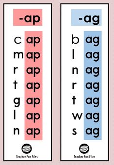 two different types of words are shown in the same font and number options for each word