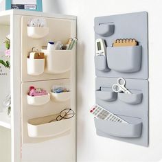 a wall mounted organizer with two compartments