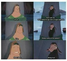 an animated scene with the same character in different scenes, one is talking to another