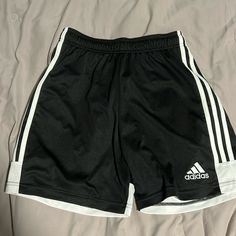 New Never Worn Black Athletic Shorts With Three Stripes, Black Striped Athletic Shorts, Adidas Black Shorts With Built-in Shorts, Adidas Black 2-in-1 Shorts, Adidas Black Shorts, Adidas Gym Shorts, Gym Shorts Men, Classic Adidas, Shorts Adidas