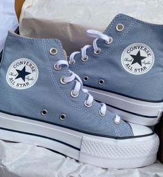 Blue Platform Converse, Boty Converse, Cute Converse Shoes, Trendy Shoes Sneakers, Preppy Shoes, Platform Converse, Cute Nike Shoes