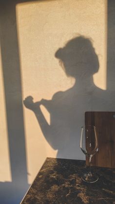 Силуэт в лучах заката Wine Glass Shadow Aesthetic